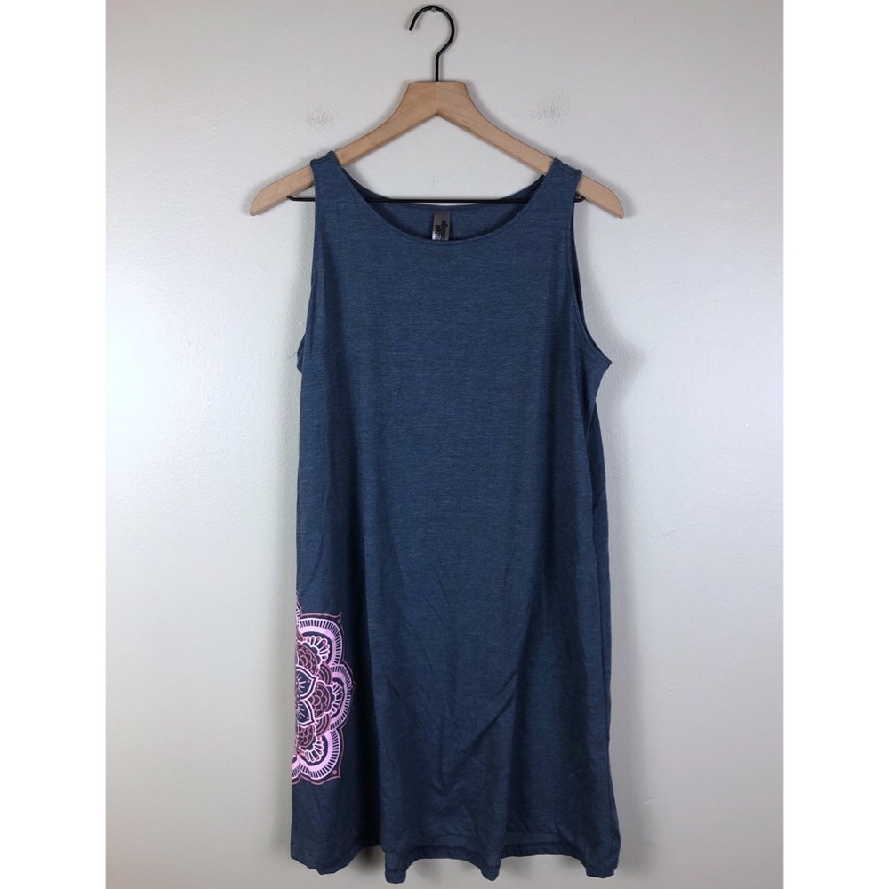 NEW Instant Message Gray Mandala Tank Dress Medium